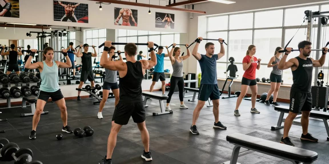 Medi Pharma Steroid Shop - Aktive Sportler in modernem Fitnessstudio bei intensiven Trainingseinheiten.