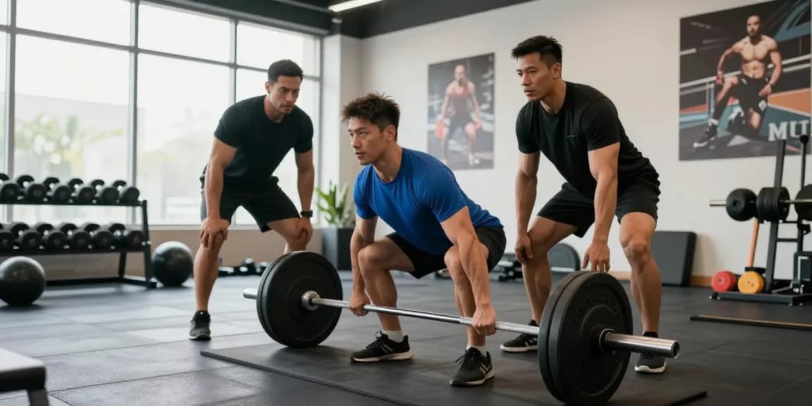 Global Pharma Steroids: Sportler hebt Gewichte im modernen Fitnessstudio.