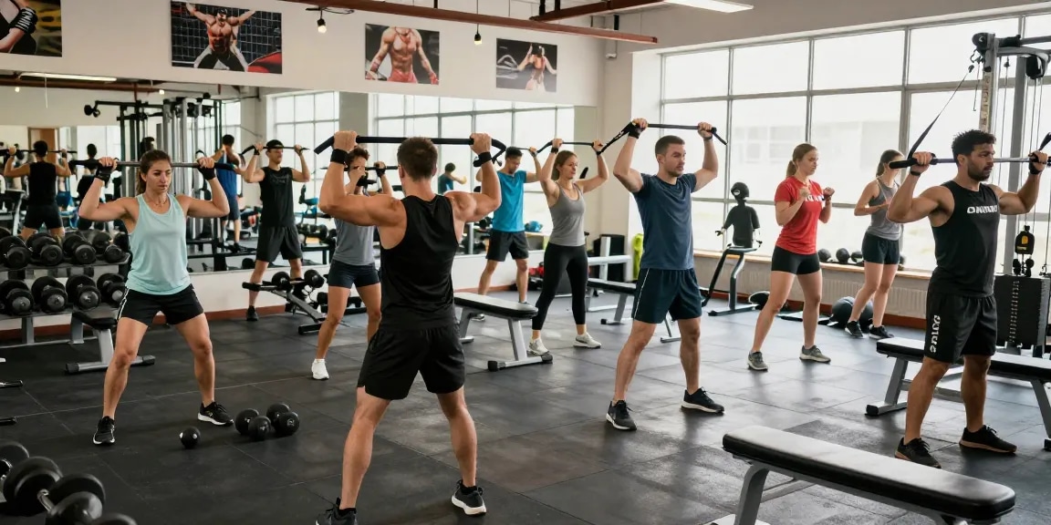 Medi Pharma Steroid Shop - Aktive Sportler in modernem Fitnessstudio bei intensiven Trainingseinheiten.