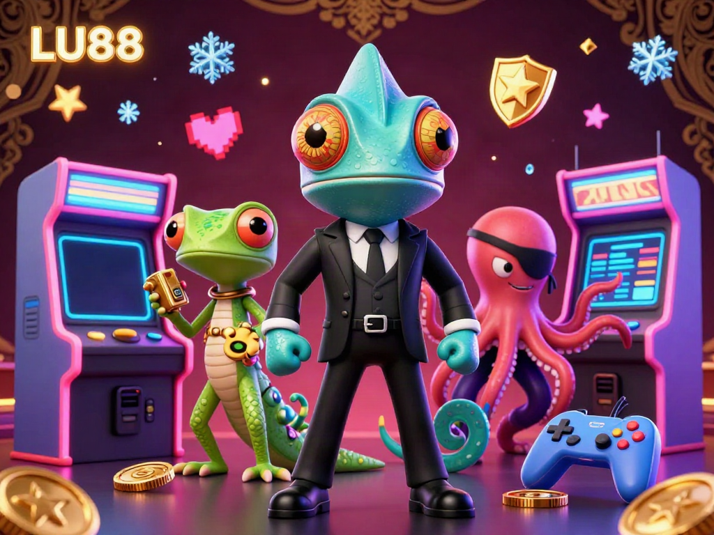 Experience the excitement at LU88 with a thrilling 3D casino scene featuring dynamic characters.