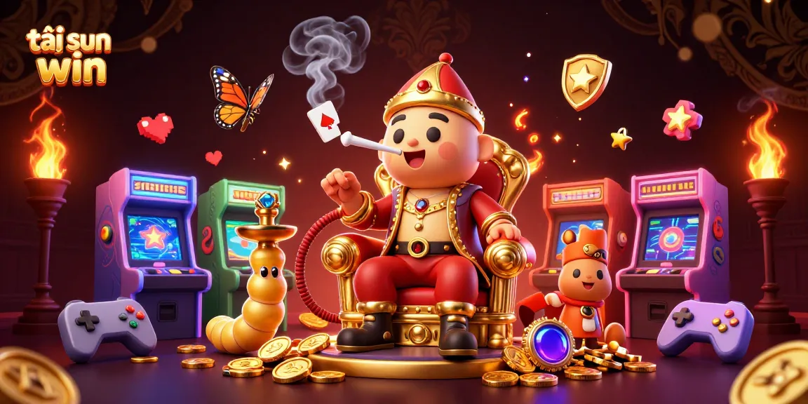 Experience excitement and rewards with tải sun win at this vibrant casino illustration full of dynamic gaming elements.