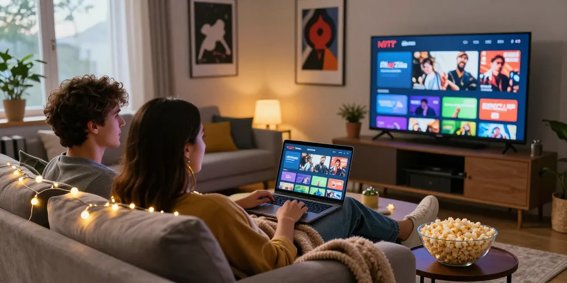 Enjoying films on FilmyZilla APK in a cozy living room.