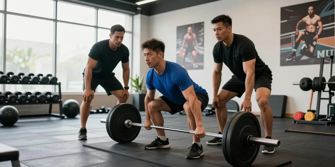 Global Pharma Steroids: Sportler hebt Gewichte im modernen Fitnessstudio.