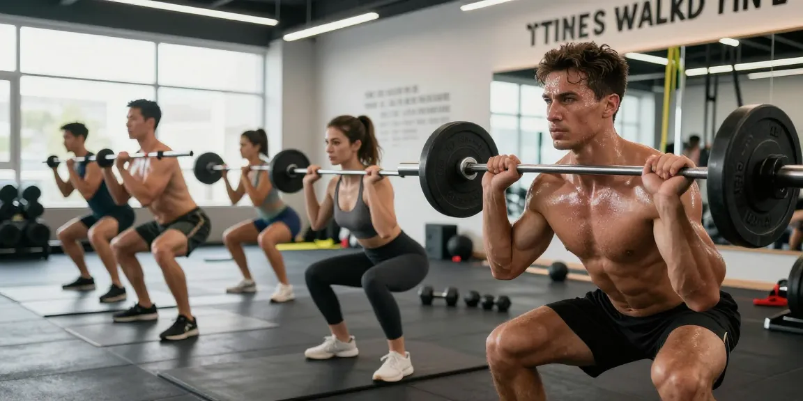Aktive Sportler im Steroidshop während intensiver Krafttrainingseinheiten für Muskelaufbau.