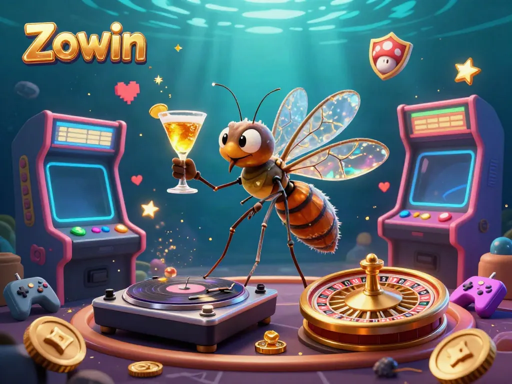 Experience thrilling gameplay with Zowin's unique casino environment featuring vibrant 3D characters and casino elements.