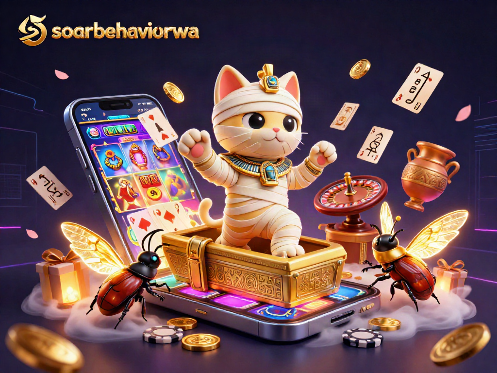 Engage in thrilling gameplay with soarbehaviorwa in an ancient Egyptian-themed casino scene.