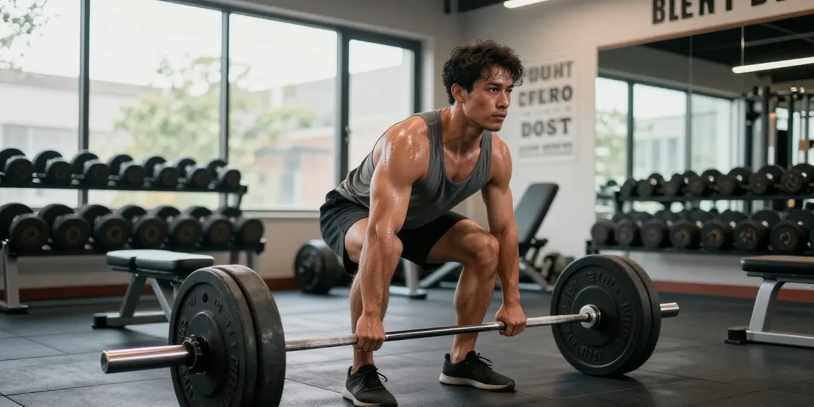 Bodybuilder beim Training im Anabolika Shop in einer modernen Fitnessumgebung.