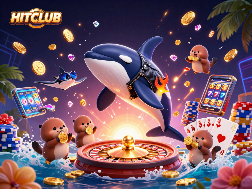 Enjoy the excitement of HITCLUB with sea-themed characters and dynamic casino elements.