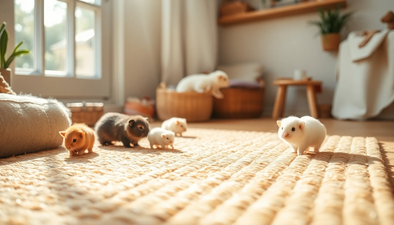 Hanfmatte in einem gemütlichen Pet Care-Szenario, ideal für Nager und Kleintiere.