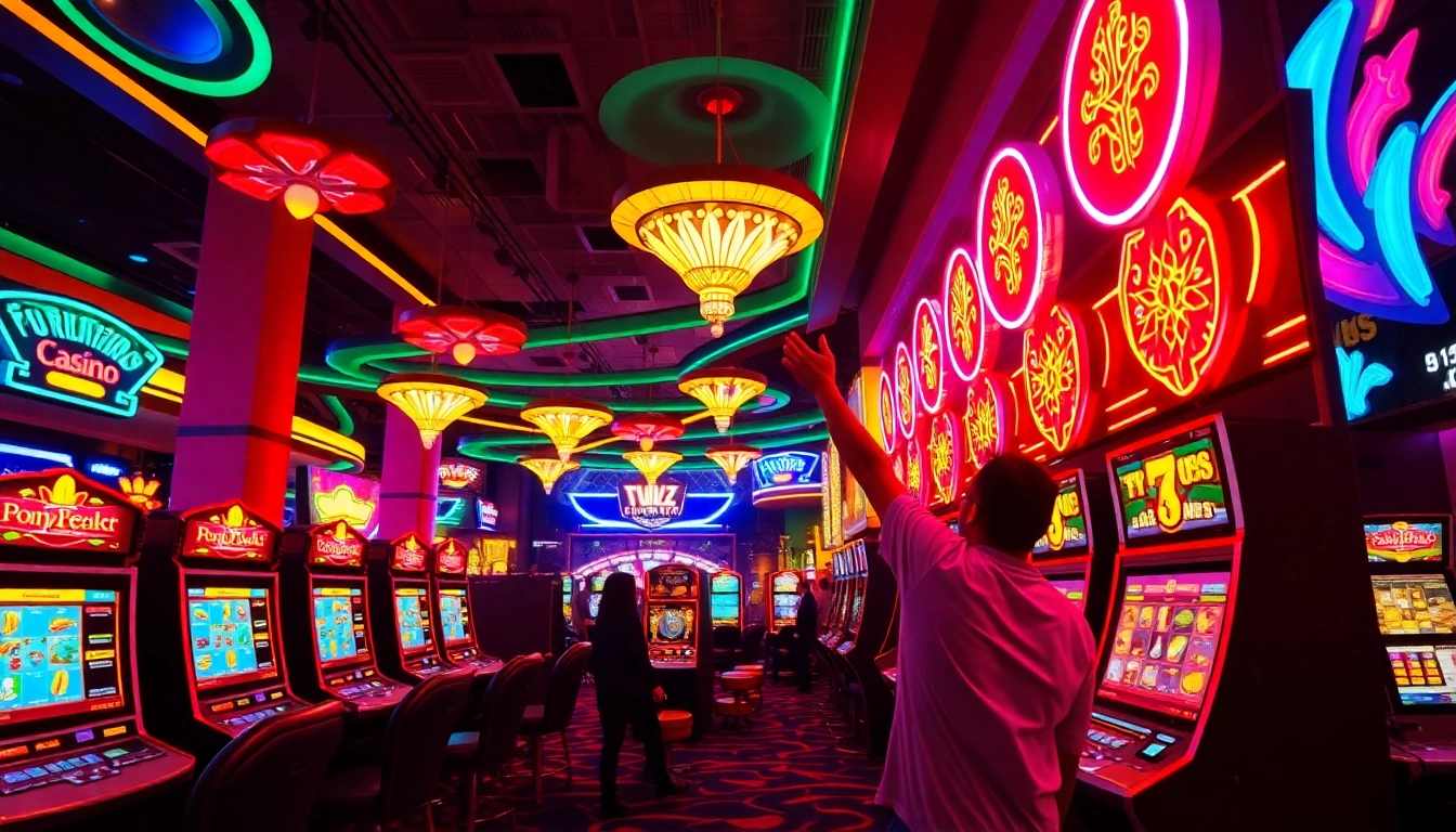 Celebrate big wins with the beste casino bonus at a vibrant casino, showcasing excitement and energy.