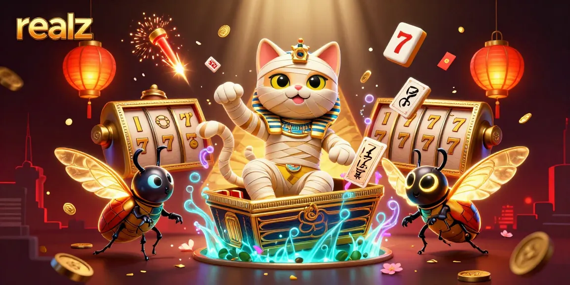 Experience thrilling gameplay at realz casino with the Egyptian mummy cat and fortune elements.