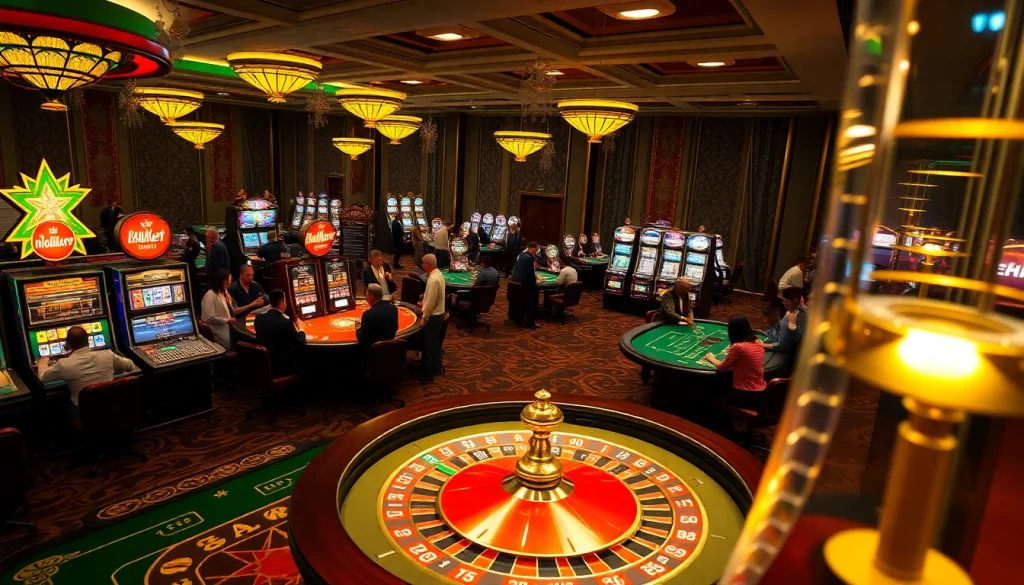 Excited gamblers playing at the roulette table in the NOHU90 casino.