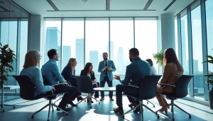 Headhunter IT in action during a recruitment meeting with diverse IT professionals.